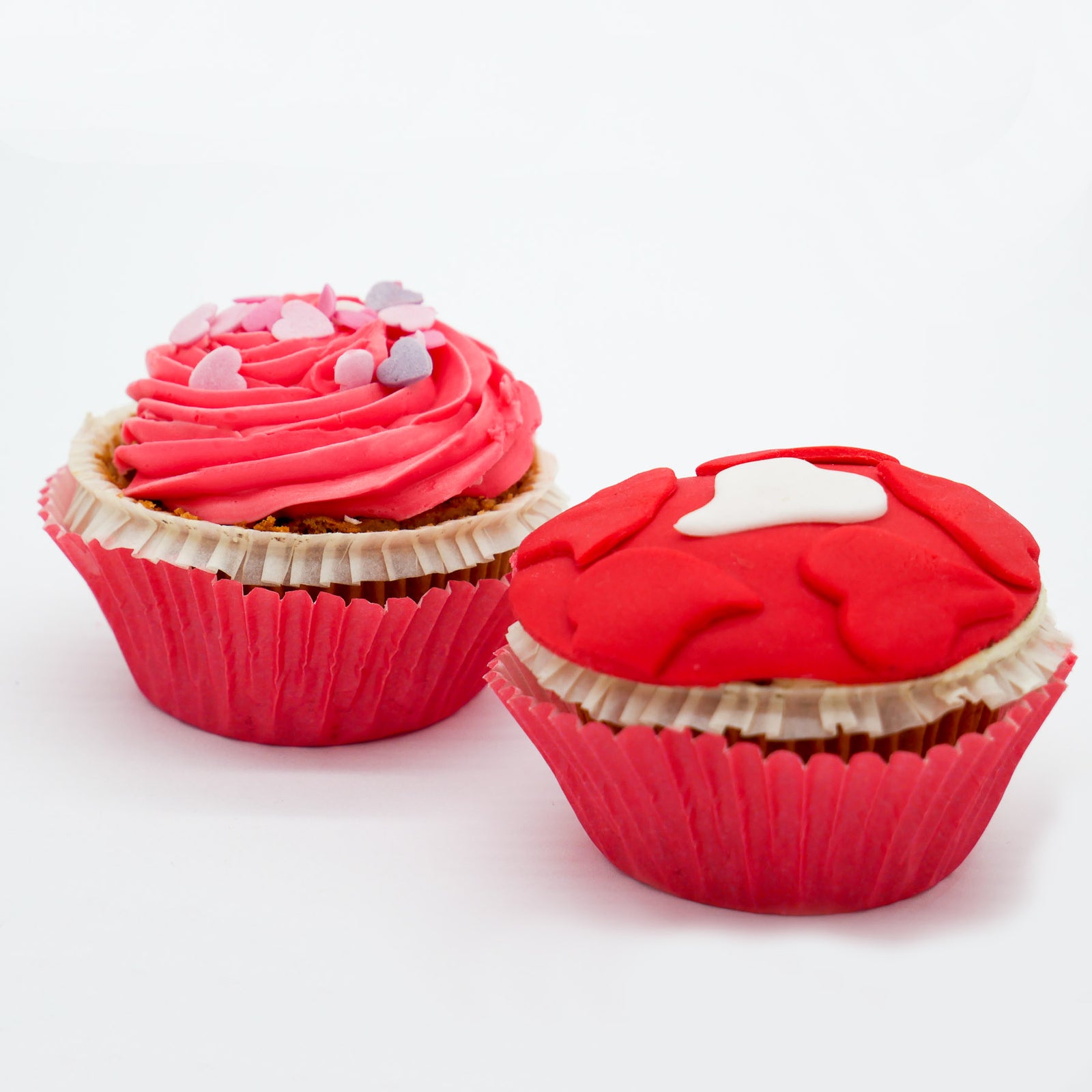 30 Stück Valentinstag Cupcake Topper - Glitzerherzen Für Kuchen-Dekoration, Rot, 5,6x12,7 Cm